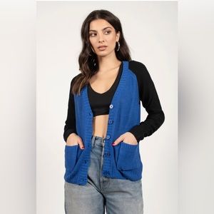 Tobi Adriana Cobalt & Black Cardigan